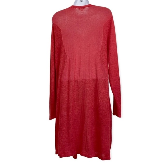 J. Jill Linen-blend Open Knit Cardigan Sweater Duster Large Longline Lagenlook - Picture 3 of 14